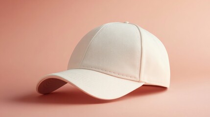 White baseball cap on a pink background