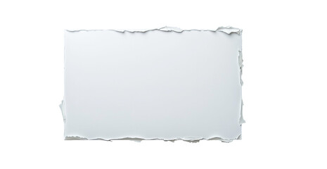 Obraz premium Torn Edge Paper: A textured, rectangular piece of paper with a rugged torn edge, presenting an abstract view of a blank canvas.