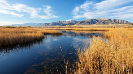 Fototapeta premium Reeds at Bear River - Bird Sanctuary