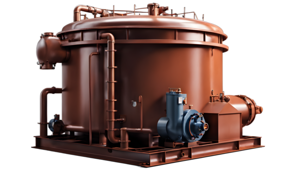 A grease separator used for wastewater treatment, isolated on a empty plain background