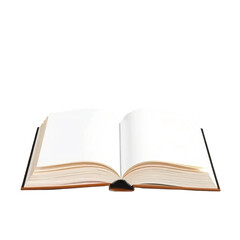 Open book blank pages mockup isolated on transparent background