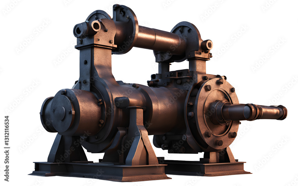 Aufkleber a large steam hammer used for forging metal, isolated on a empty plain background