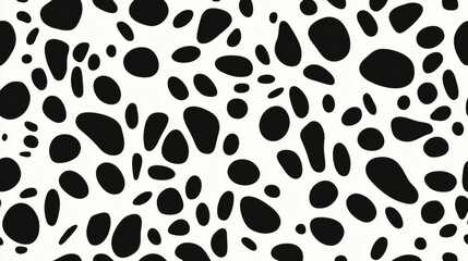 Black and white abstract pattern featuring irregular shapes and forms on a light background