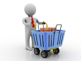 Fototapeta premium 3d illustration online shopping concept 