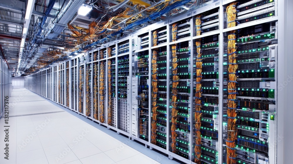 Poster exploring digital infrastructure global networks informative guide tech environment insightful persp