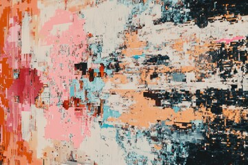 Obraz premium Futuristic Visualization of Digital Data Corruption with Pixelated Fragments and Glitchy Interference