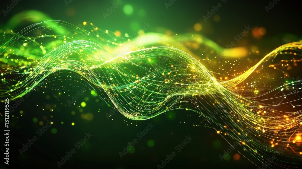 Aufkleber abstract background in green and yellow colors creating a stunning visual display of shapes and patt
