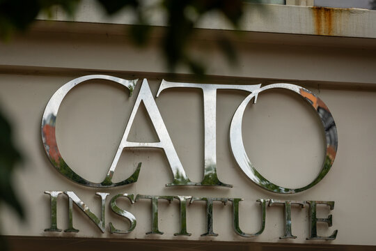 Washington, DC; USA - 2022 September 24: Close-up of the Logo of the Cato Institute