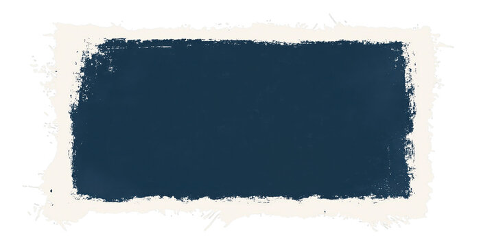 Textured Rectangle: A rugged, painted rectangle with a dark blue center and a textured, off-white border, conveying a sense of depth and artistic flair.