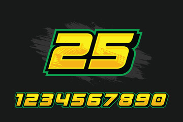vector racing numbers for drag motorbikes, car, and jersey Vector EPS 10
