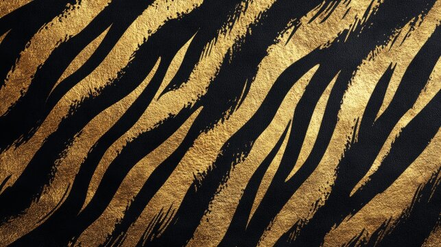 Elegant gold and black tiger stripe pattern. generative ai