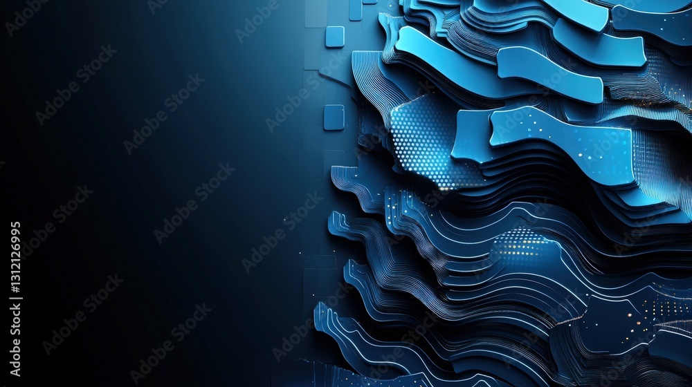 Poster enchanting blue abstract background with subtle gradients and soft shapes creating a serene and calm