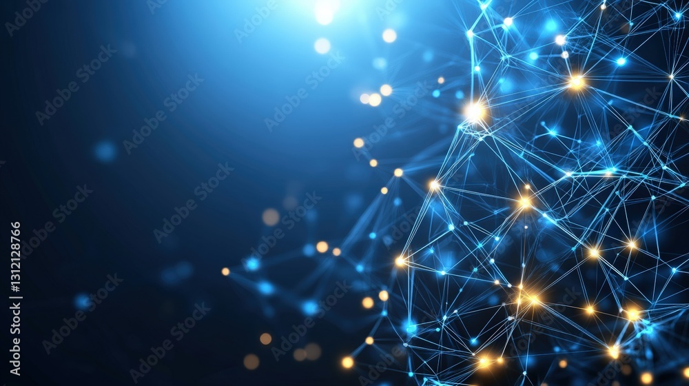 Aufkleber striking blue background featuring a network of lights creating a captivating visual display of mode
