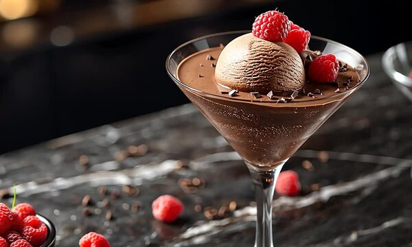 chocolate raspberry martini float with ice cream orbit left video