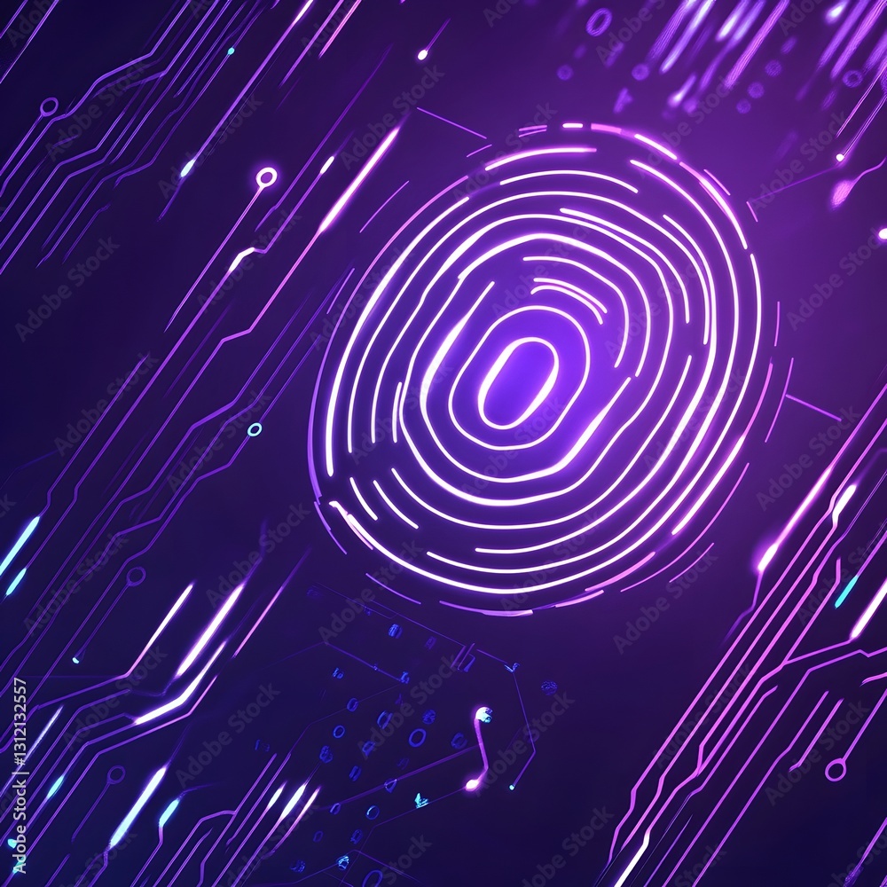 Poster Mesmerizing abstract digital art with a dynamic composition of swirling neon circles geometric patterns and flowing lines creating a futuristic technological