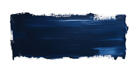 Ink Stroke in Midnight Blue: A bold, rectangular ink stroke in deep midnight blue, a touch of texture adding visual interest.