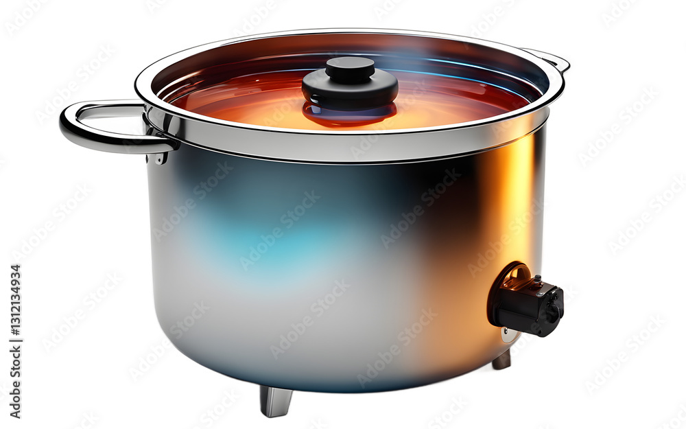 Poster a melting pot for heating or mixing, isolated on a empty plain background