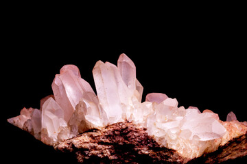 Quartz crystals with perfect geometric formations, shimmering surfaces, and remarkable transparency...