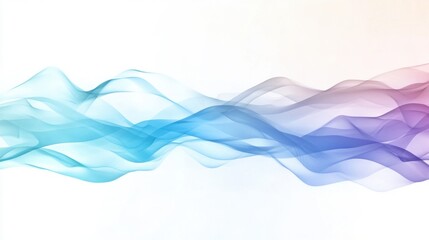 Obraz premium Abstract colorful wave design, flowing pastel gradient, smooth curves, dynamic movement, vibrant hues, elegant, ethereal, soft, delicate, subtle, white background.
