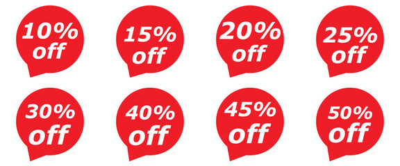 Sale tags collection Set of vector red starburst, sunburst badges. of vecor illustration