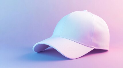 Fototapeta premium Stylish white baseball cap, studio shot
