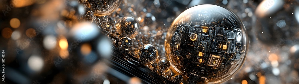 Poster shimmering metallic disco ball reflecting glittering light and creating a festive luminous atmospher