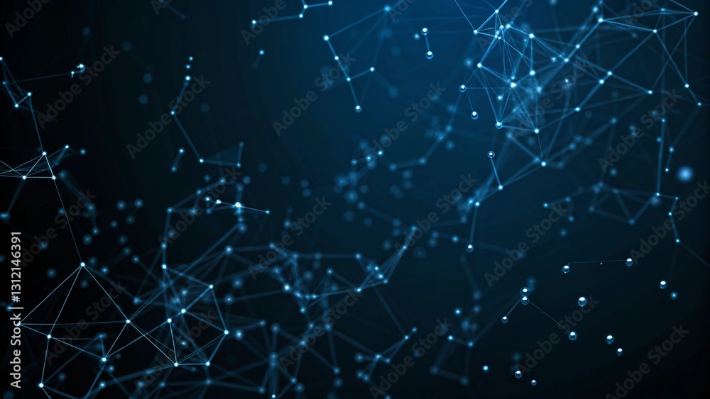 Poster abstract technology futuristic background. big data visualization. blockchain network concept. 3d re