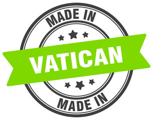 Made in Vatican round sign. Made in Vatican stamp.