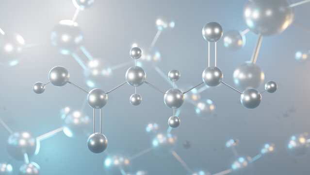 succinic acid molecular structure, 3d model molecule, e363 structural chemical formula view from a microscope