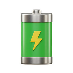 Full Battery Power Green Energy  Charging  Sustainable Technology 3D Render Illustration
