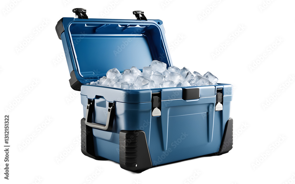 Poster A portable ice chest with a durable insulated design, isolated on a empty plain background