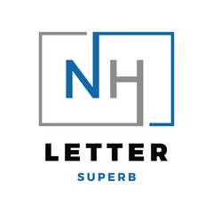 Obraz premium initial letter nh icon logo design template