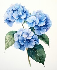 Blooming hydrangeas gracefully portrayed in soft blue, pink, and purple hues. Ideal for spring events, greeting cards, and special occasions like Mother's Day