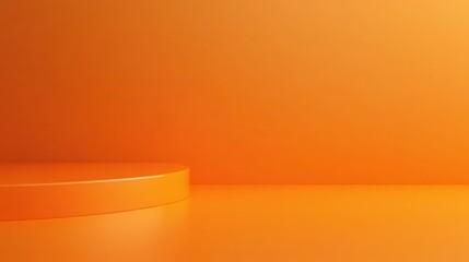 A vibrant abstract orange studio background ideal for product presentations, featuring a bold, smooth gradient with ample copy space to highlight and showcase products.