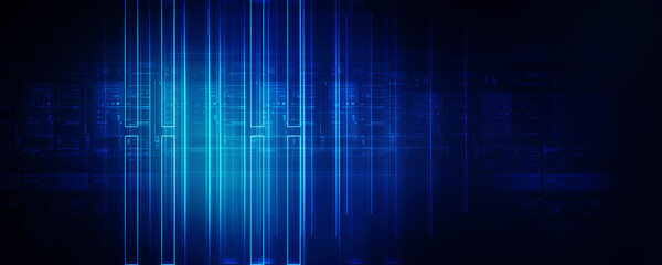 2d illustration Abstract futuristic electronic circuit technology background