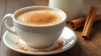 Salep, Turkish milky hot drink with cinnamon powder