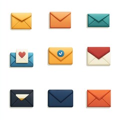 Colorful Email Envelopes Icons (1)