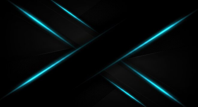 Luxury lines and blue lines on blck abstract banner background. Space for copying text. Luxury background, banner design style.