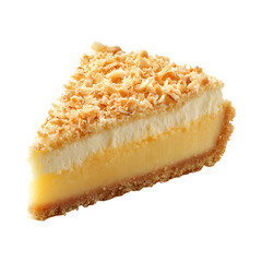 Coconut Crumble Cake Isolated on Transparent Background