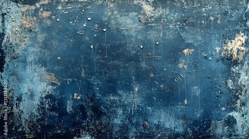 Fototapete weathered and distressed abstract grunge textured wall background with peeling paint cracked and sta