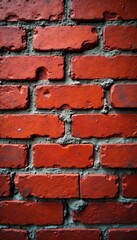 Rough texture, aged red bricks, weathered mortar, facade, design