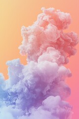 Colorful gradient smoke cloud with soft pink, orange, and purple hues blending seamlessly