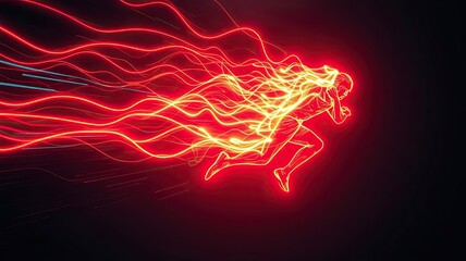 Dynamic Runner Abstract Light Trails Speed Energy Motion