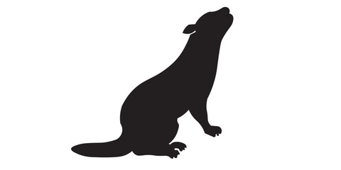 Beaver Silhouette Design with White Background and Vector Illustration