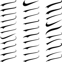 Text Tails Swoosh Baseball Sign, Typography font curve tail, font swoosh tail ornamental vector, Typographic swash, and swooshes tails, Swooshes text tails for baseball. baseball, football decoration.