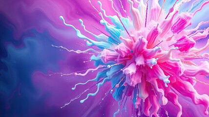 Obraz premium Pink Blue Liquid Explosion Abstract Paint Splash Background