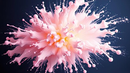 Obraz premium Pink Liquid Explosion Abstract Background Creamy Splash 3D Render Art
