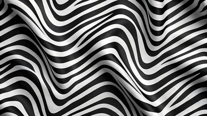 Abstract black and white wavy lines pattern