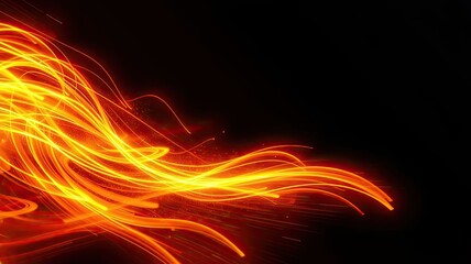 Fototapeta premium Abstract Orange and Red Light Trails Energy Power Motion Background