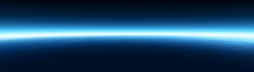 Beautiful view shows the earth horizon and outer atmosphere